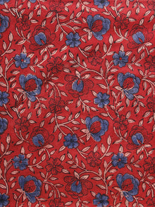 Red Maroon Blue Beige Ajrakh Hand Block Printed Cotton Blouse Fabric - BPA083