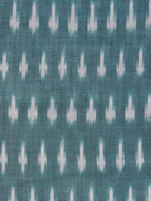 Teal Blue Pochampally Hand Weaved Ikat Mercerised Fabric Per Meter - F003F1269