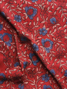 Red Maroon Blue Beige Ajrakh Hand Block Printed Cotton Blouse Fabric - BPA083