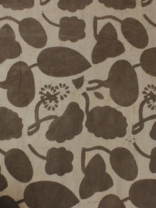 Beige Hand Block Printed Cotton  Cambric Fabric Per Meter - F0916054