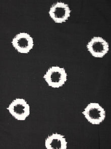 Black Ivory Pochampally Hand Weaved Double Ikat Circular Pattern Fabric Per Meter - F002F850