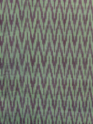 Green Wine Red Pochampally Hand Weaved Ikat Mercerised Fabric Per Meter - F003F1272