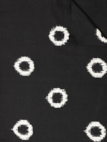 Black Ivory Pochampally Hand Weaved Double Ikat Circular Pattern Fabric Per Meter - F002F850