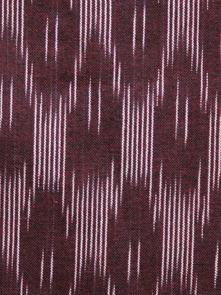 Maroon Ivory Pochampally Hand Woven Ikat Cotton Fabric Per Meter - F002F1463