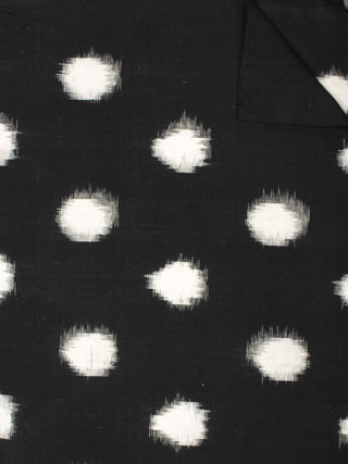 Black Ivory Pochampally Hand Weaved Double Ikat Fabric Per Meter - F002F851
