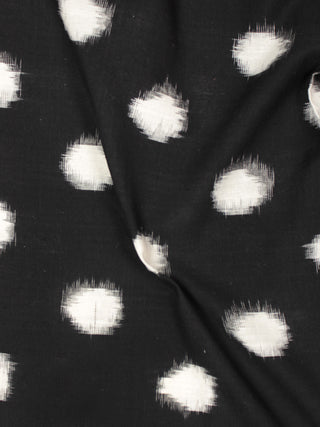 Black Ivory Pochampally Hand Weaved Double Ikat Fabric Per Meter - F002F851
