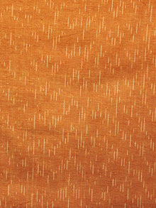 Mustard Yellow Ivory Hand Woven Ikat Handloom Cotton Fabric Per Meter - F002F1464