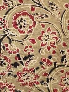 Light Green Olive Maroon Black Ajrakh Hand Block Printed Cotton Fabric Per Meter - F003F1638