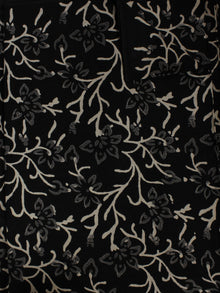 Black White Hand Block Printed Cotton  Cambric Fabric Per Meter - F0916059