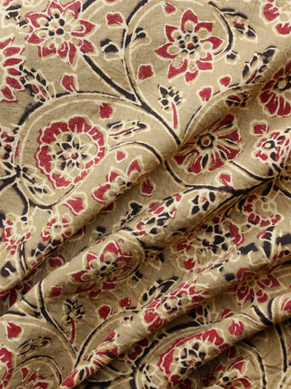 Light Green Olive Maroon Black Ajrakh Hand Block Printed Cotton Fabric Per Meter - F003F1638