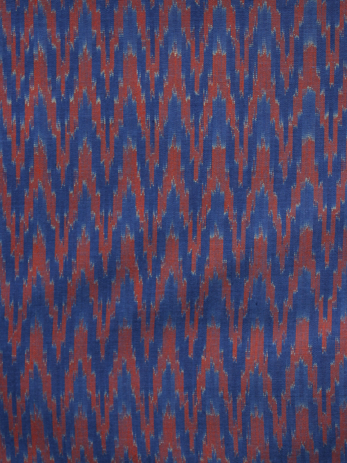 Blue Peach Pochampally Hand Weaved Ikat Mercerised Fabric Per Meter - F003F1276
