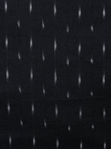 Black White Pochampally Hand Woven Ikat Cotton Fabric Per Meter - F002F1466