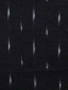 Black White Pochampally Hand Woven Ikat Cotton Fabric Per Meter - F002F1466