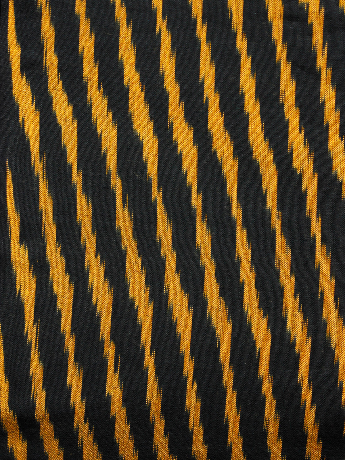 Black Yellow Hand Woven Ikat Handloom Cotton Fabric Per Meter - F002F1467