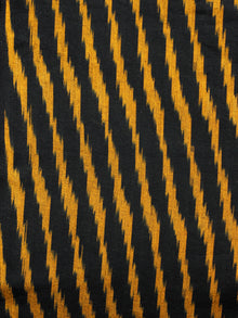 Black Yellow Hand Woven Ikat Handloom Cotton Fabric Per Meter - F002F1467