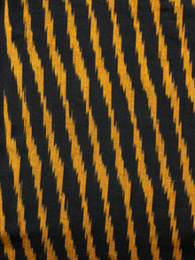 Black Yellow Hand Woven Ikat Handloom Cotton Fabric Per Meter - F002F1467