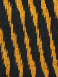 Black Yellow Hand Woven Ikat Handloom Cotton Fabric Per Meter - F002F1467