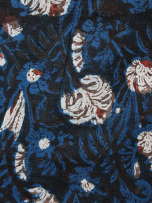 Indigo Black Brown Rust Hand Block Printed Cotton Fabric Per Meter - F001F1395