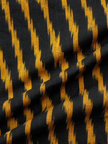 Black Yellow Hand Woven Ikat Handloom Cotton Fabric Per Meter - F002F1467