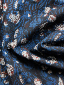 Indigo Black Brown Rust Hand Block Printed Cotton Fabric Per Meter - F001F1395