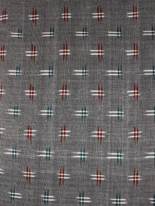 Grey Multi Color Pochampally Hand Weaved Double Ikat Fabric Per Meter - F0916662