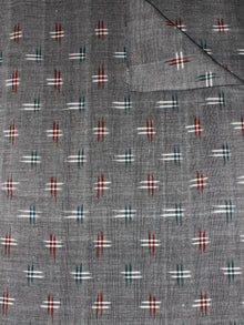 Grey Multi Color Pochampally Hand Weaved Double Ikat Fabric Per Meter - F0916662