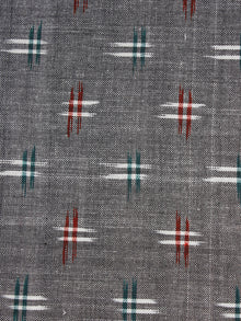 Grey Multi Color Pochampally Hand Weaved Double Ikat Fabric Per Meter - F0916662