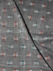 Grey Multi Color Pochampally Hand Weaved Double Ikat Fabric Per Meter - F0916662
