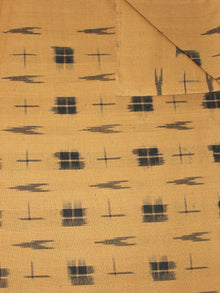 Mustard Yellow Black Pochampally Hand Weaved Double Ikat Fabric Per Meter - F0916663