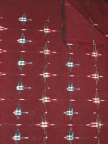 Maroon Multi Color Pochampally Hand Weaved Double Ikat Fabric Per Meter - F0916664