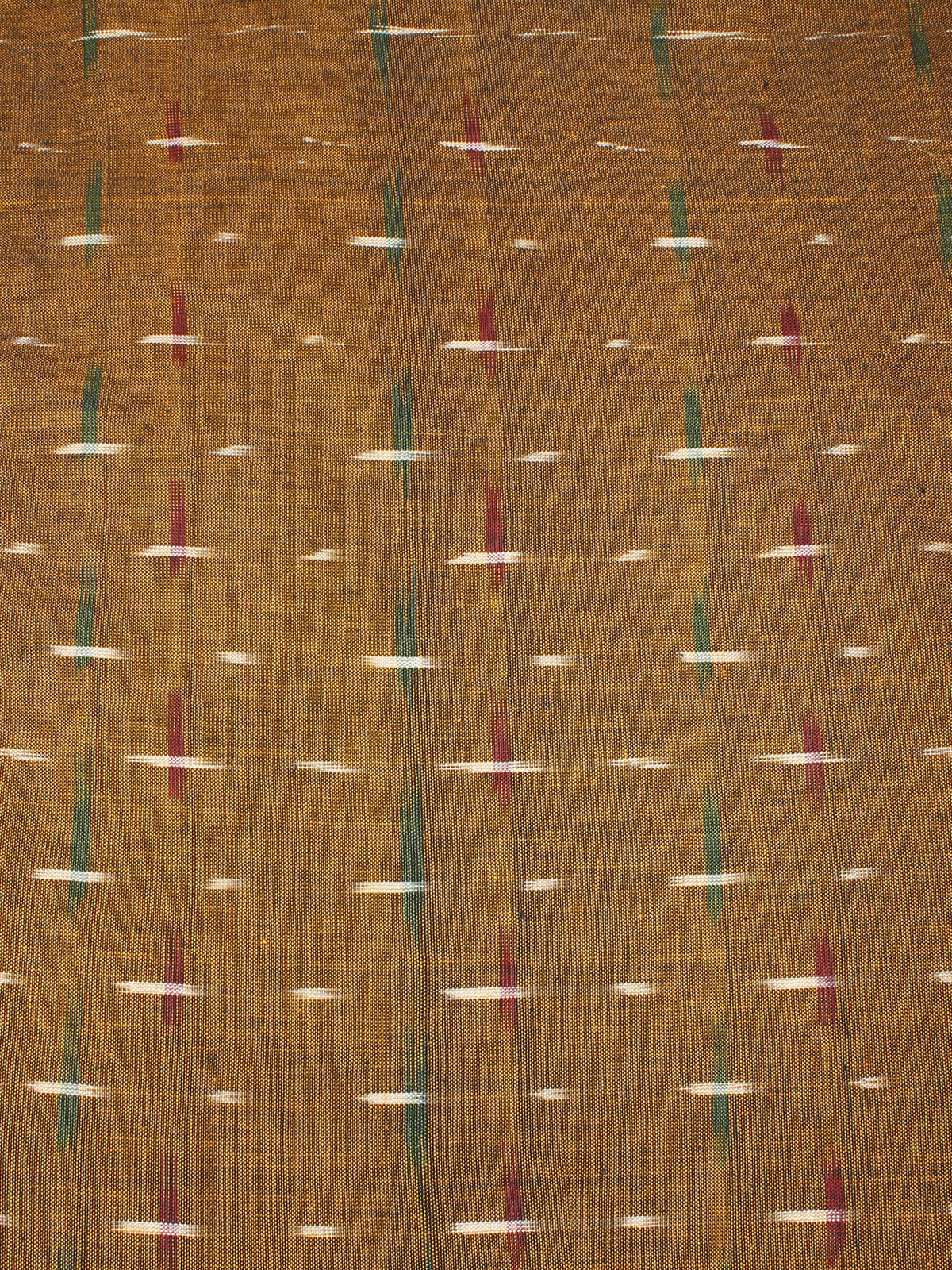 Mustard Multi Color Pochampally Hand Weaved Double Ikat Fabric Per Meter - F0916665