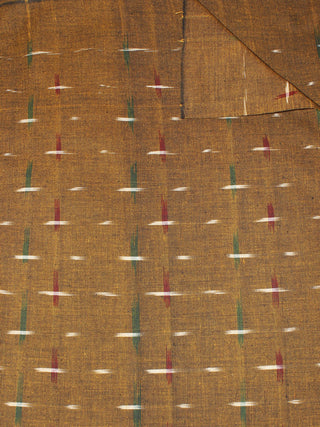 Mustard Multi Color Pochampally Hand Weaved Double Ikat Fabric Per Meter - F0916665