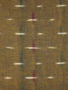 Mustard Multi Color Pochampally Hand Weaved Double Ikat Fabric Per Meter - F0916665