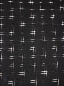 Black White Pochampally Hand Weaved Double Ikat Fabric Per Meter - F0916666