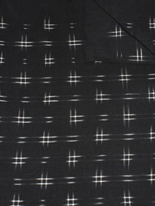 Black White Pochampally Hand Weaved Double Ikat Fabric Per Meter - F0916666