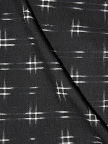 Black White Pochampally Hand Weaved Double Ikat Fabric Per Meter - F0916666