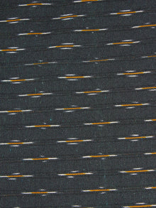 Charcoal Green Yellow White Pochampally Hand Weaved Ikat Fabric Per Meter - F0916667