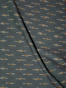 Charcoal Green Yellow White Pochampally Hand Weaved Ikat Fabric Per Meter - F0916667