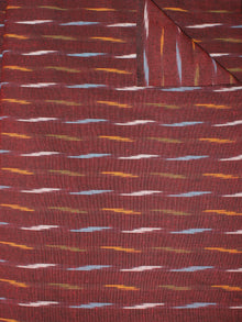 Maroon Multi Color Pochampally Hand Weaved Ikat Fabric Per Meter - F0916668
