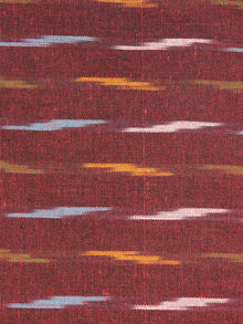 Maroon Multi Color Pochampally Hand Weaved Ikat Fabric Per Meter - F0916668