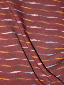 Maroon Multi Color Pochampally Hand Weaved Ikat Fabric Per Meter - F0916668
