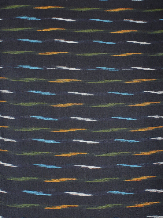 Black Multi Color Pochampally Hand Weaved Ikat Fabric Per Meter - F0916669