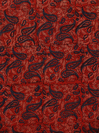 Red Green Beige Black Ajrakh Hand Block Printed Cotton Fabric Per Meter - F003F1800