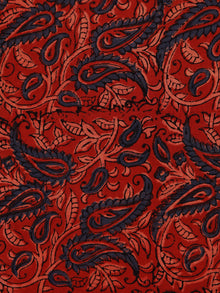 Red Green Beige Black Ajrakh Hand Block Printed Cotton Fabric Per Meter - F003F1800