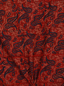 Red Green Beige Black Ajrakh Hand Block Printed Cotton Fabric Per Meter - F003F1800