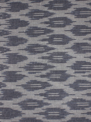 Grey White Pochampally Hand Weaved Ikat Fabric Per Meter - F0916670