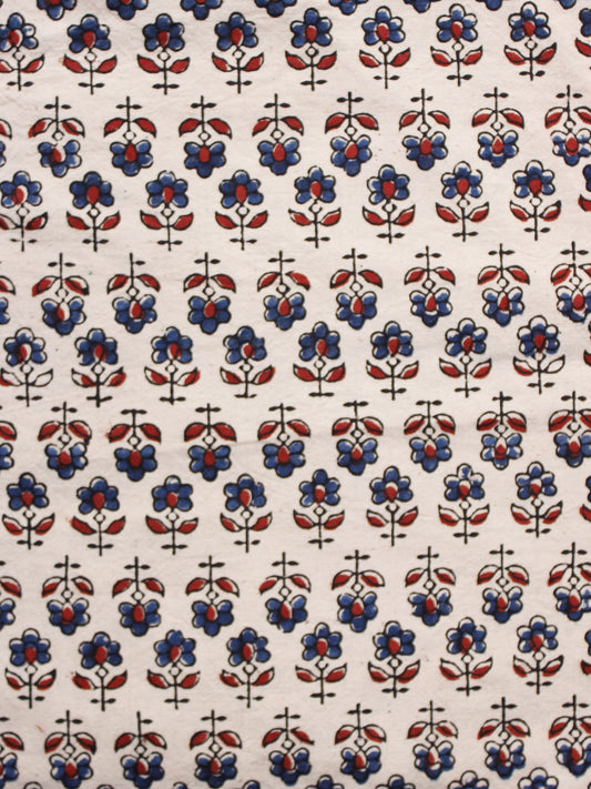 Baby Pink Maroon Blue Ajrakh Hand Block Printed Cotton Blouse Fabric - BPA090