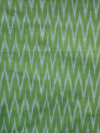 Parrot Green Pochampally Hand Weaved Ikat Mercerised Fabric Per Meter - F003F1278