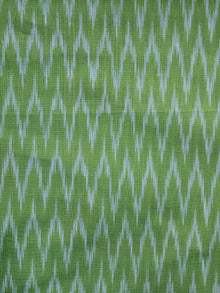 Parrot Green Pochampally Hand Weaved Ikat Mercerised Fabric Per Meter - F003F1278