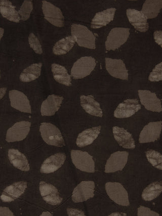 Brown Beige Hand Block Printed Cotton  Cambric Fabric Per Meter - F0916073
